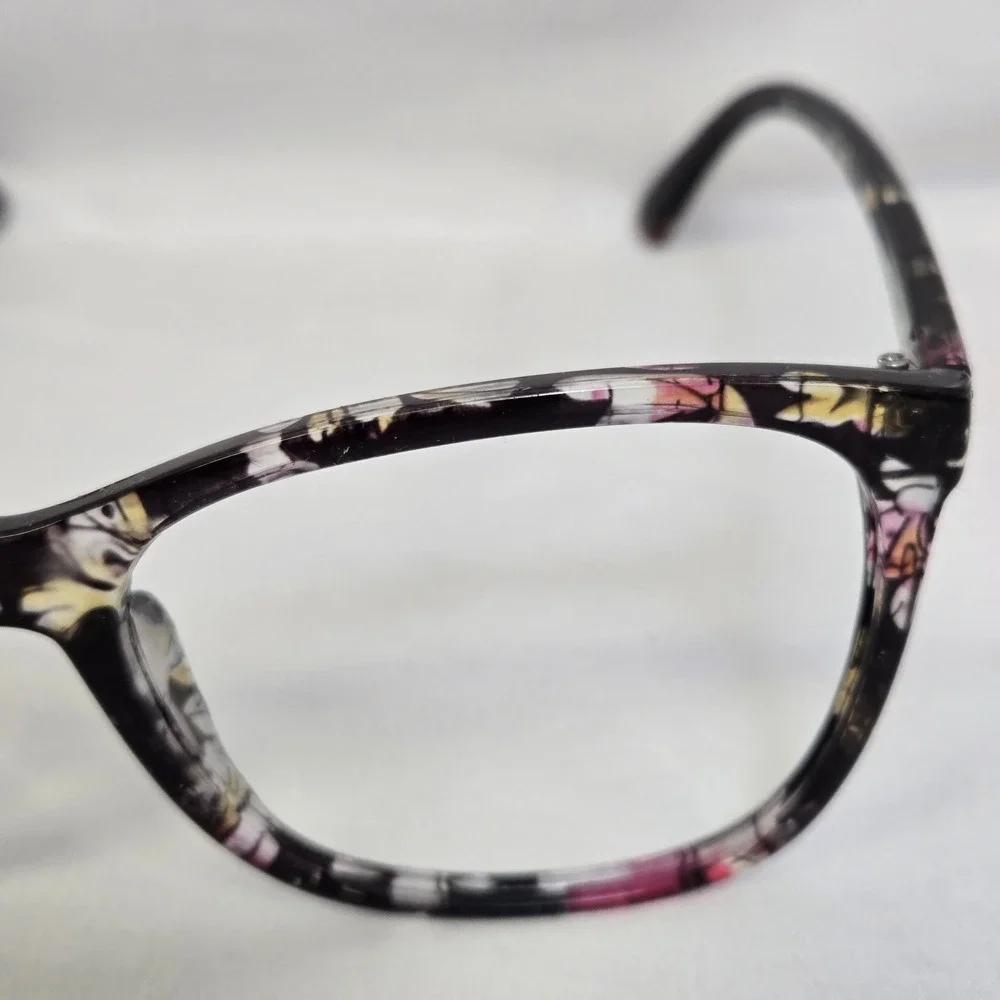 Foster Grant Floral Plastic Eyeglass‎ Frames, Black, 57017-143